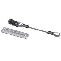 WIRE ROPE ASSEMBLY, 3/16 X 12", STAINLESS; BLACK